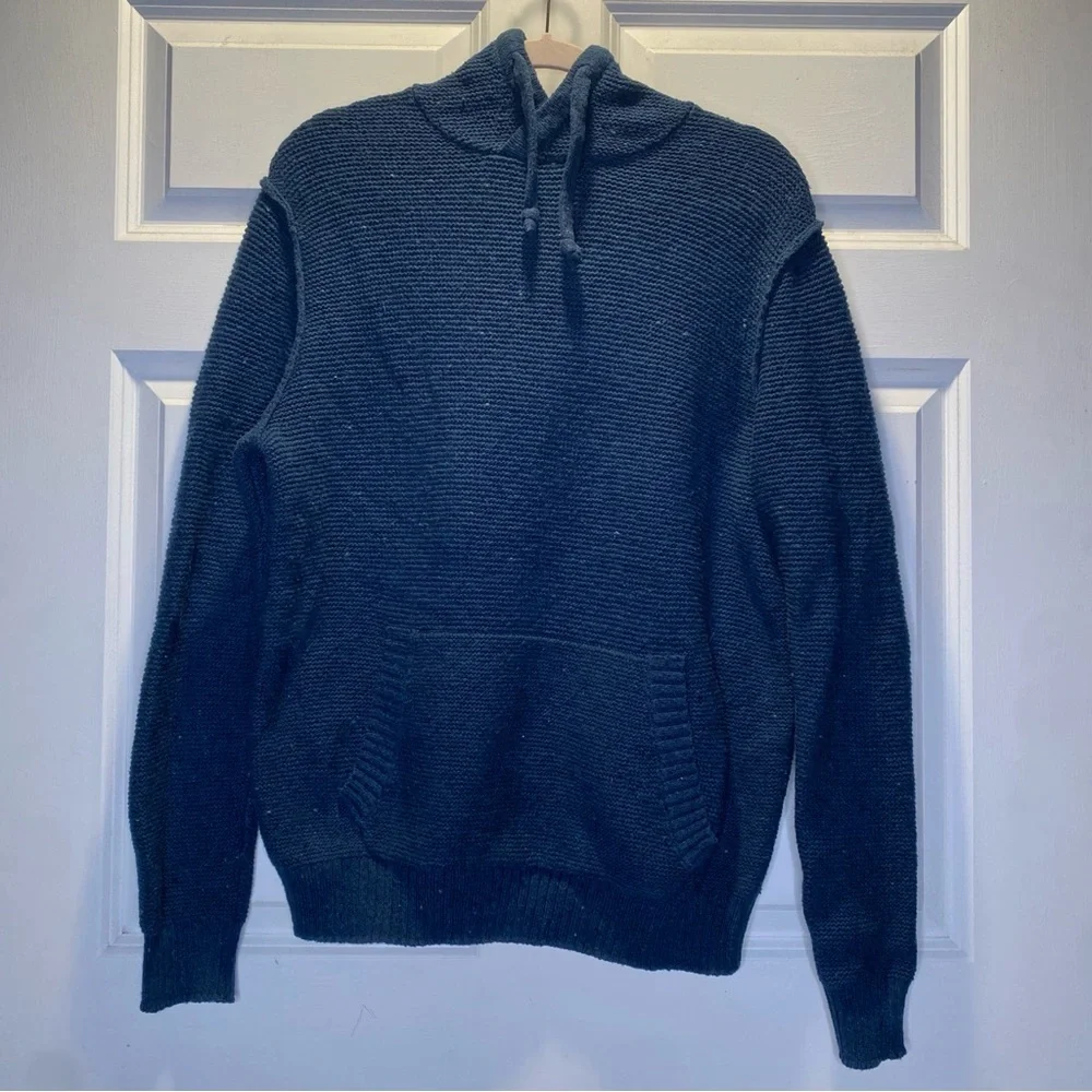 American Eagle Outfitters Men's Navy Wool/Silk Hoodie Sweater Size Medium